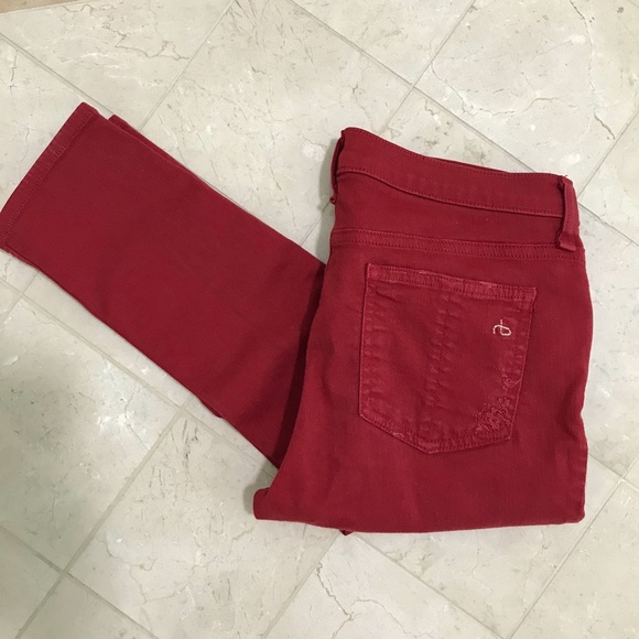 Rag & Bone Red Skinny Distressed Jean - 27 - Picture 3 of 11